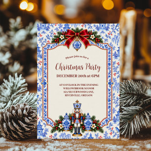 Chinoiserie Nutcracker Christmas Invitation