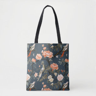 Chinoiserie on Denim Blue Tote Bag