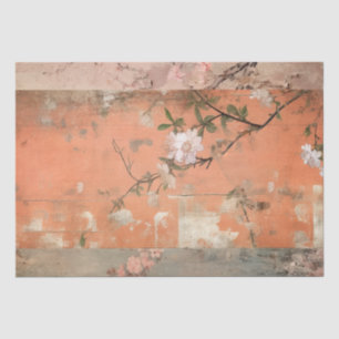 Chinoiserie Orange Sherbet Collage Tissue Paper