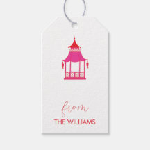 Chinoiserie Pagoda Custom Gift Tags