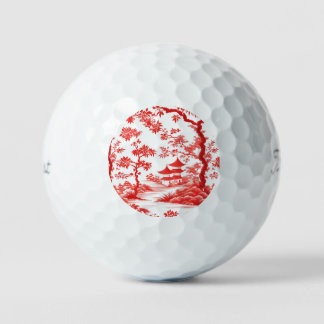 CHINOISERIE PAGODA GOLF BALLS