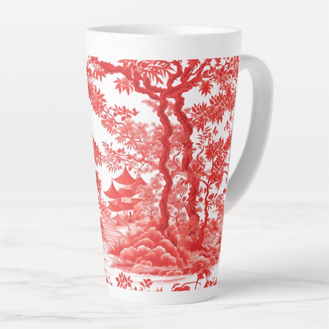CHINOISERIE PAGODA LATTE MUG (Right Angle)