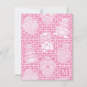 Chinoiserie Pagoda – Pink Preppy Asian Garden Card
