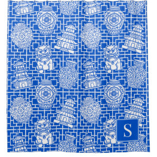 Chinoiserie Pagoda – Royal Preppy Asian Garden Shower Curtain