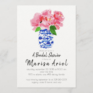 chinoiserie & peonies invitation