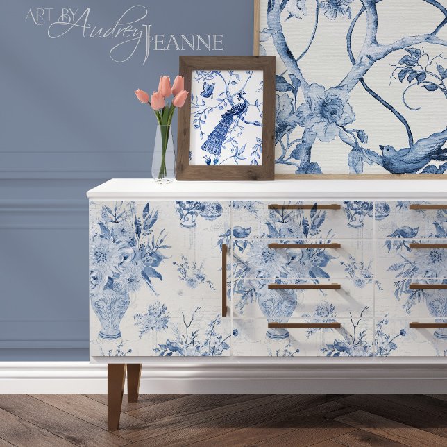 Chinoiserie Peony Floral Vases Flower Decoupage Tissue Paper (Creator Uploaded)