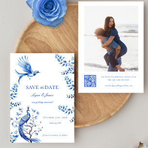 Chinoiserie Photo Wedding Save the Date Invitation