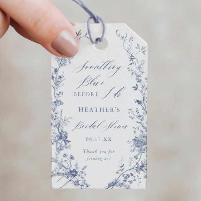  Chinoiserie Something Blue Bridal Shower Gift Tags (Creator Uploaded)