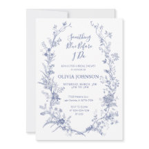 Chinoiserie Something Blue Bridal Shower Invitatio