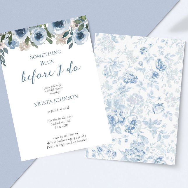 Chinoiserie Something Blue Bridal Shower Invitation (Creator Uploaded)