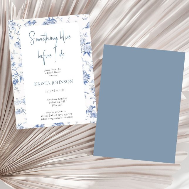 Chinoiserie Something Blue Bridal Shower Invitation (Creator Uploaded)