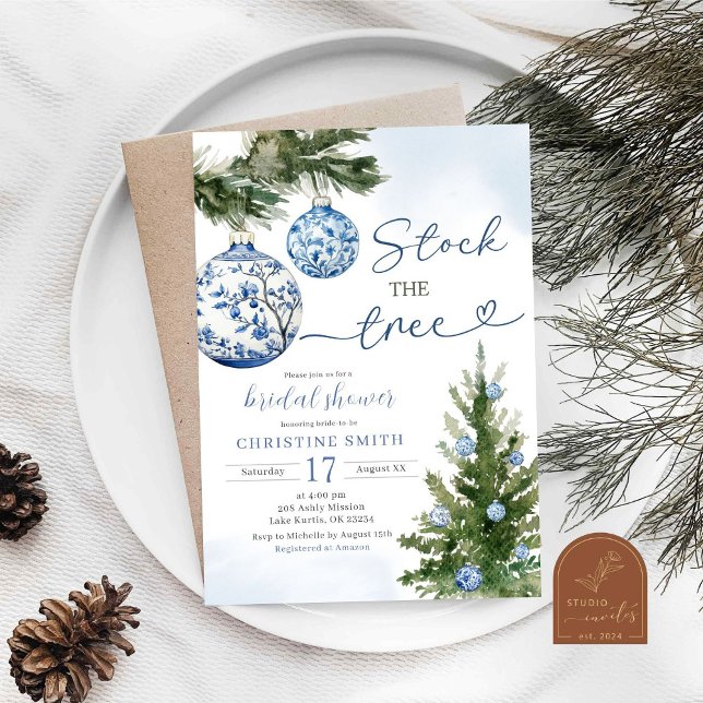 Chinoiserie Stock the Tree Bridal Shower Invitation (Creator Uploaded)