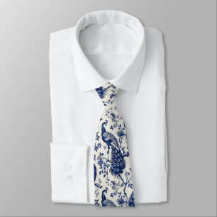 Chinoiserie Style Peacock Neck Tie