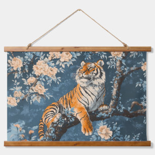 Chinoiserie Style Tiger Hanging Tapestry