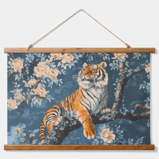 Chinoiserie Style Tiger Hanging Tapestry