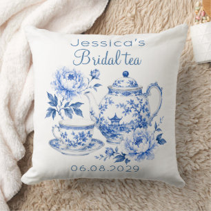 Chinoiserie Teapot Floral Vintage Bridal Shower Cushion