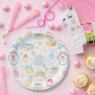 Chinoiserie Teatime Pattern Paper Plate