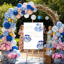 Chinoiserie Time for Tea Bridal Shower Blue