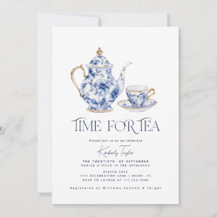 Chinoiserie Time for Tea Bridal Shower Party Invitation