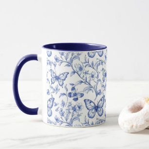 Chinoiserie Toile De Jouy Pattern Mug
