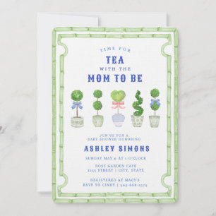 Chinoiserie Topiary Baby Shower   Tea Party Invitation