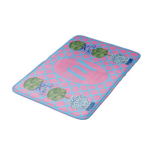 Chinoiserie Topiary Ginger Jar Jars  Bath Mat