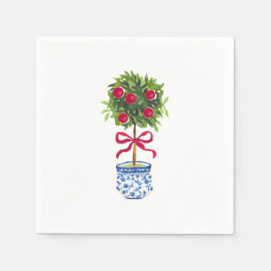 Chinoiserie Topiary Holiday Napkin