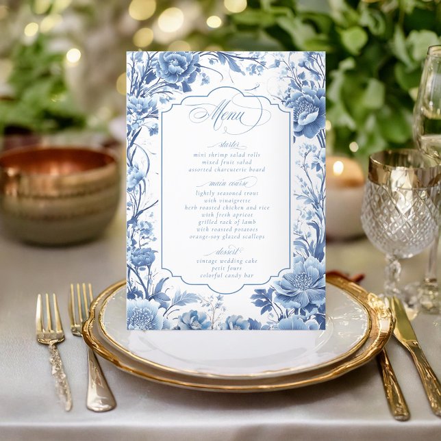 Chinoiserie Tree Motif and Floral Border ID1094 Menu (Creator Uploaded)
