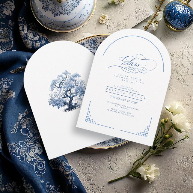 Chinoiserie Tree Motif Graduation Arch ID1098 Invitation (Creator Uploaded)