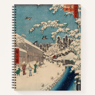 Chinoiserie Ukiyo-e Japanese Winter Snow Landscape Notebook
