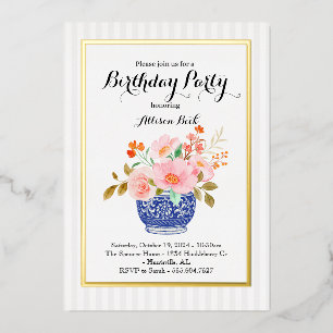 Chinoiserie vase invitation