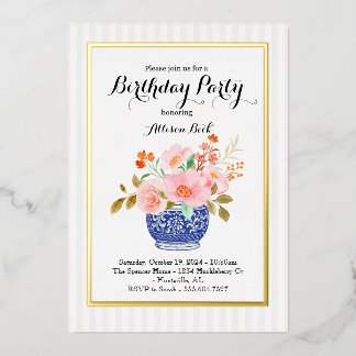 Chinoiserie vase invitation