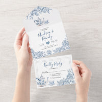 Chinoiserie Victorian Tea Party Wedding Invitation