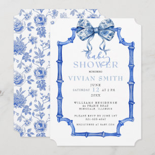Chinoiserie Vintage Bow and Frame Baby Shower  Invitation