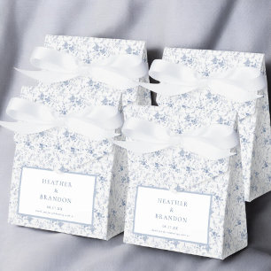 Chinoiserie Vintage Floral Blue Wedding Favour Box
