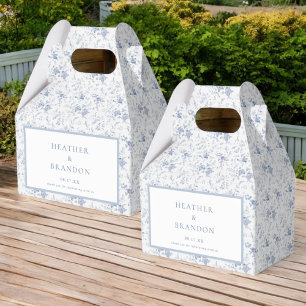 Chinoiserie Vintage Floral Blue Wedding Favour Box