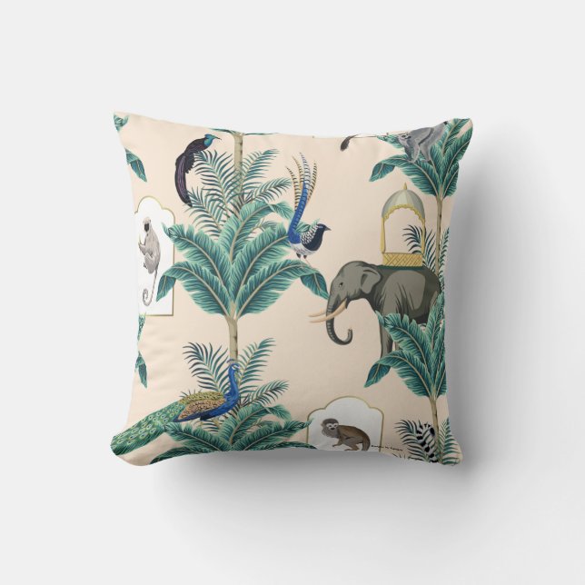 Chinoiserie Vintage Garden Print  Cushion (Front)