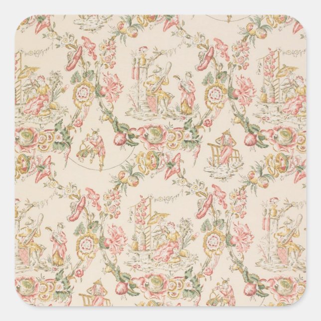 Chinoiserie Wallpaper Square Sticker (Front)