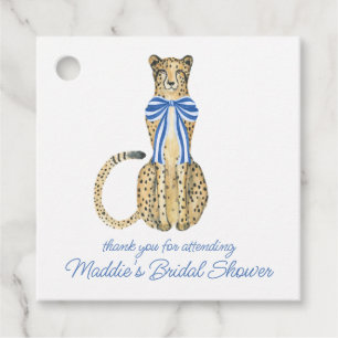 Chinoiserie Watercolor Bow Cheetah Favour Tags