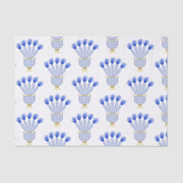 Chinoiserie Watercolor Chic Carrots Vase Tissue Paper (Front)