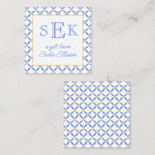 Chinoiserie Watercolor Chic Monogram Gift Card