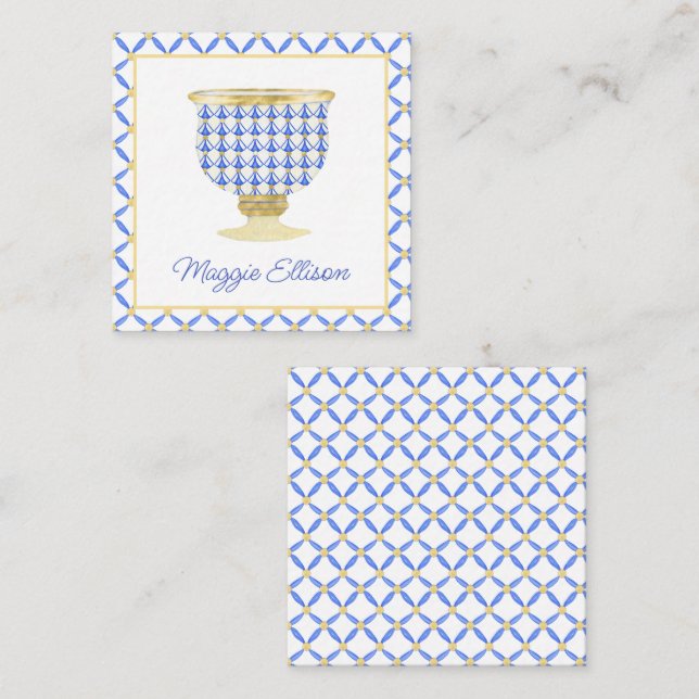 Chinoiserie Watercolor Chic Vase Gift Enclosure Card (Front/Back)