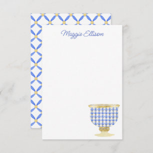 Chinoiserie Watercolor Chic Vase Thank You Card