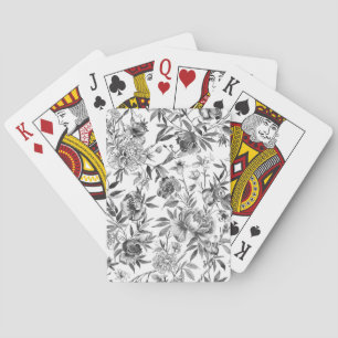 Chinoiserie Watercolor Floral Botanical Painting Playing Cards