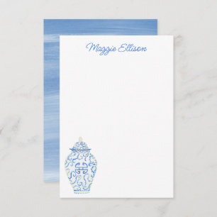 Chinoiserie Watercolor Ginger Jar Note Cards