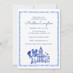 Chinoiserie Watercolor Pagoda Invitation