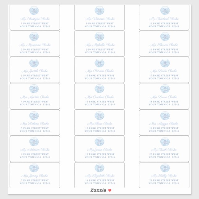 Chinoiserie Wedding Guest Envelope Address Labels (Sheet)