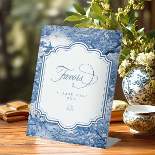 Chinoiserie Wedding Pattern Favours ID1094 Pedestal Sign