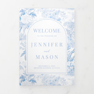 Chinoiserie Wedding Trifold Program Seating Chart