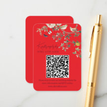 Chinoiserie Wedding Website RSVP QR Code 